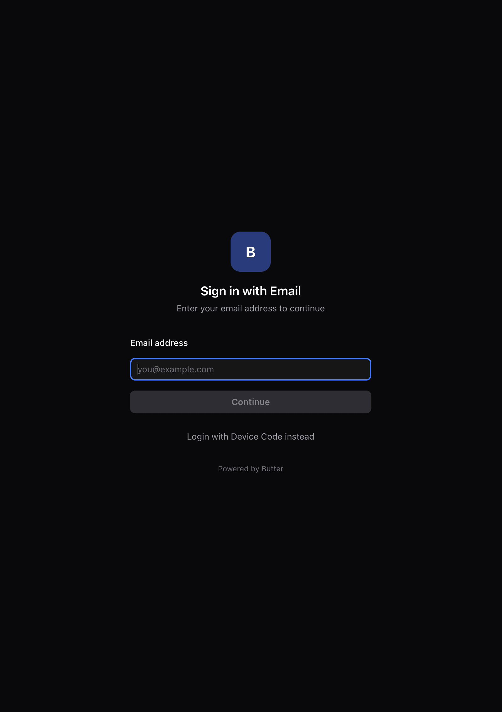 Outlet Manager login screen